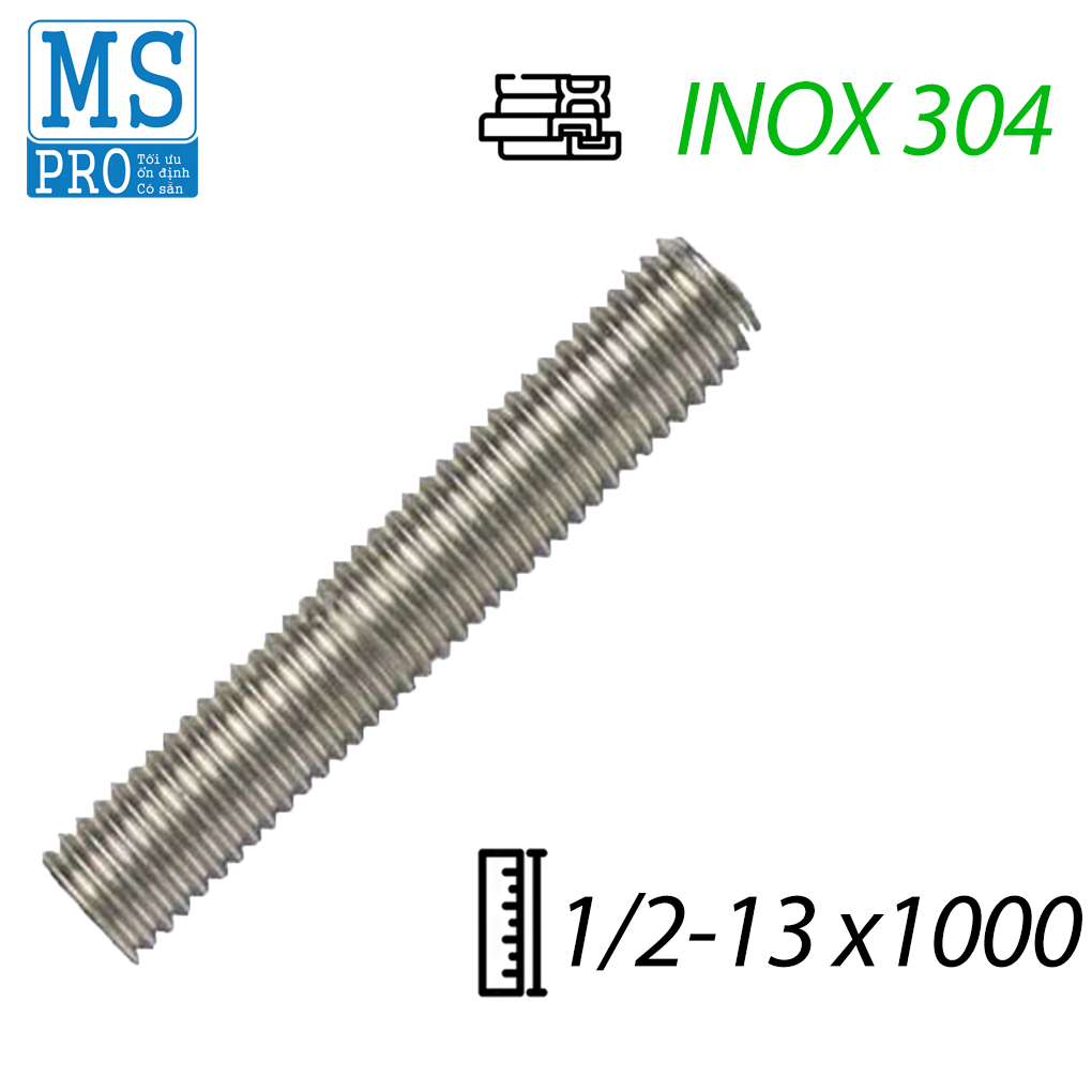 Ty Ren Inox 304 UNC 1/2-13 x 1000