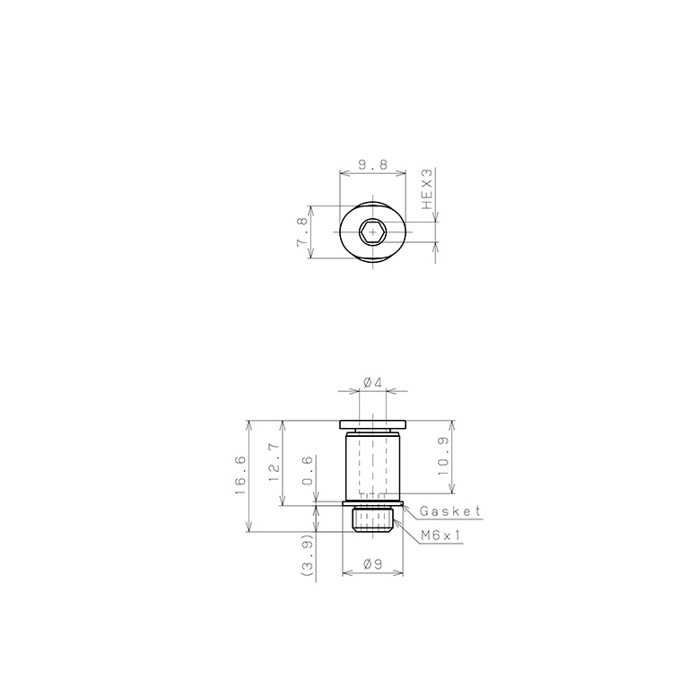 Bản vẽ kỹ thuật Đầu Nối Nhanh Khí Nén Dạng Thẳng Ren Ngoài Pisco POC4-M6MW