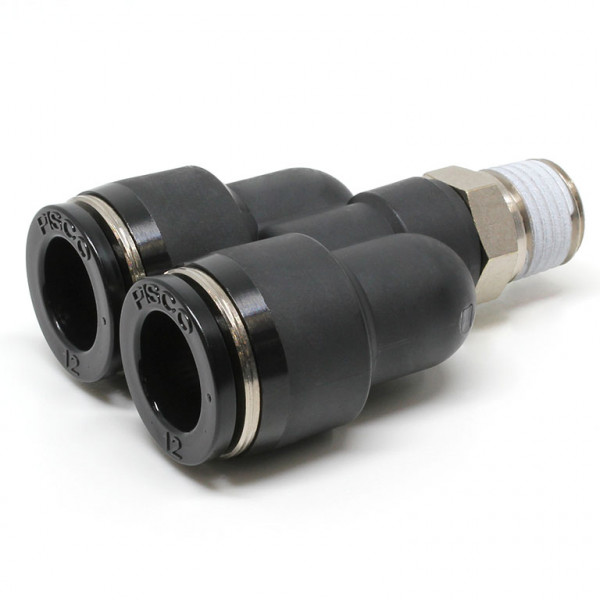 Đầu Nối Nhanh Khí Nén Dạng Chữ Y Ren Ngoài Pisco PX12-02W-C