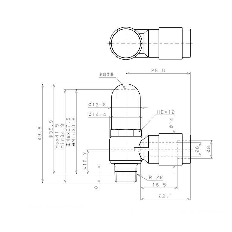 Bản vẽ kỹ thuật Van Tiết Lưu Khí Nén Bằng Nhựa Chống Văng Bám Xỉ Hàn Pisco JSC6-01AV-0