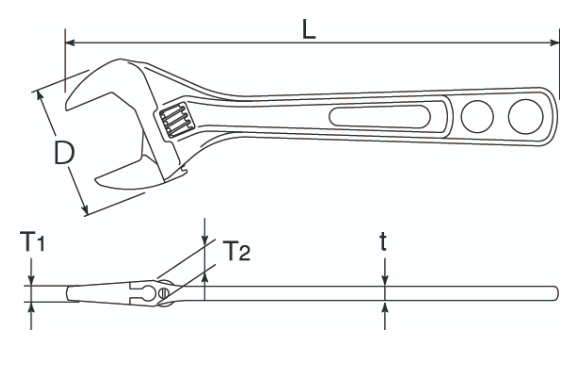 Bản vẽ kỹ thuật Mỏ Lết Miệng Rộng Top Kogyo HY-30