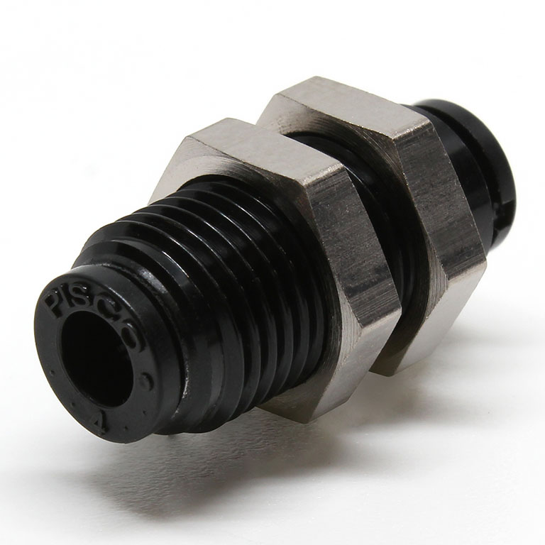 Đầu Nối Nhanh Khí Nén Dạng Thẳng Ren Ngoài Lắp Kẹp Vách Pisco PM4M-C