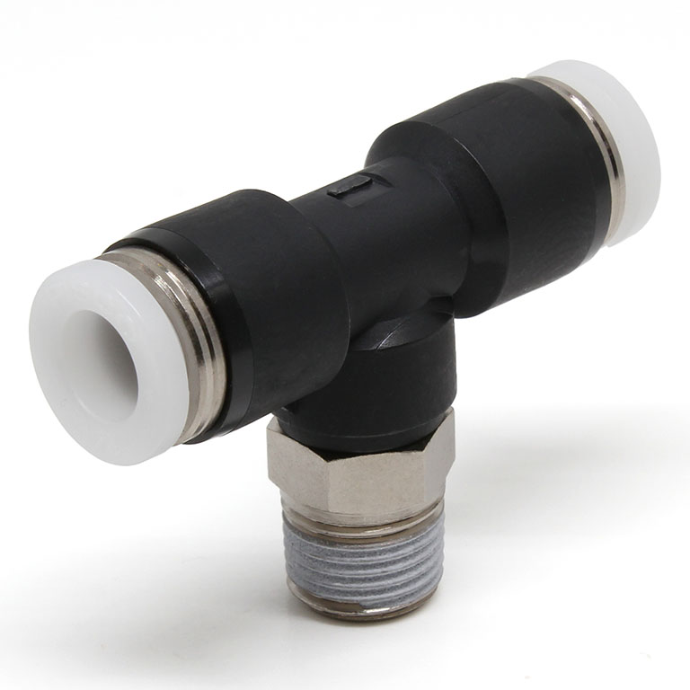 Đầu Nối Nhanh Khí Nén Dạng Chữ T Ren Ngoài Pisco PB1/4-01W