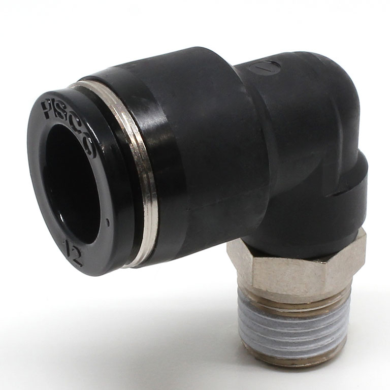 Đầu Nối Nhanh Khí Nén Dạng Cong 90° Ren Ngoài Pisco PL12-N2UW