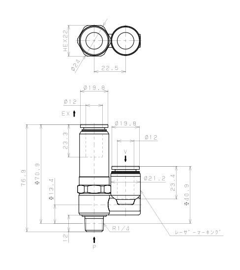 Bản vẽ kỹ thuật Bộ Tạo Chân Không Dòng VH - VS Pisco VSL15-1202J