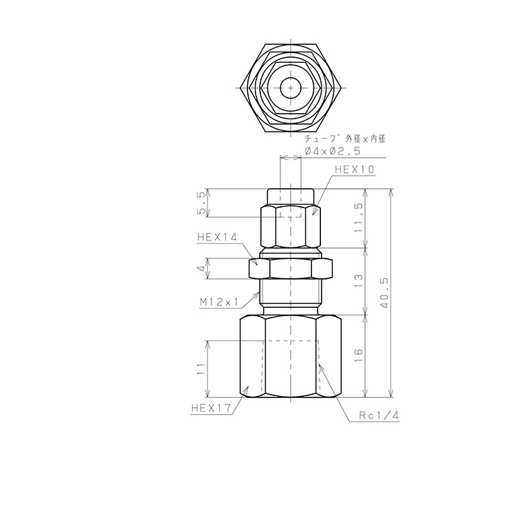 Bản vẽ kỹ thuật Đầu Ngạnh Nối Ống Có Đai Ốc Xiết Dạng Lắp Vách Ren Trong Pisco NSMF0425-02