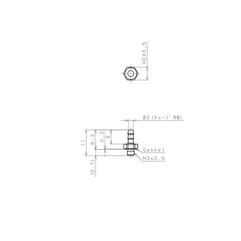 Bản vẽ kỹ thuật Đầu Ngạnh Nối Ống Dạng Thẳng Thân Lục Giác Ren Ngoài Pisco SLC-0320-M3-C