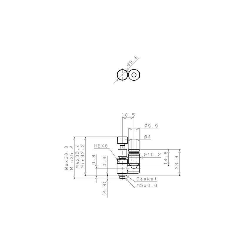 Bản vẽ kỹ thuật Van Điều Chỉnh Áp Suất Khí Nén Pisco JPS4-M5