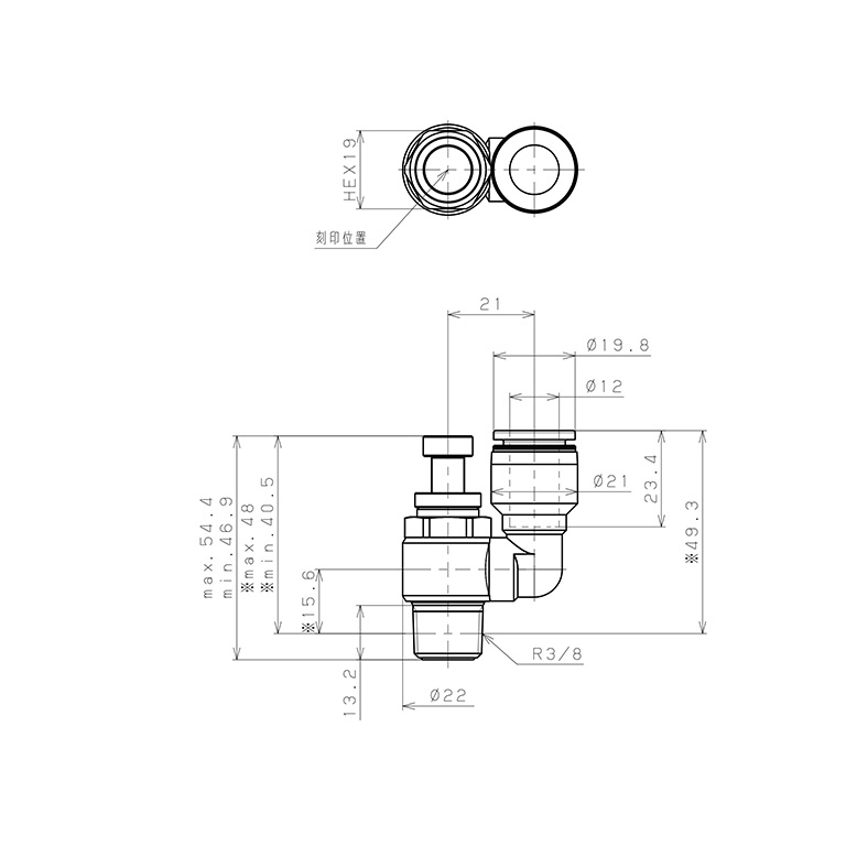 Bản vẽ kỹ thuật Van Tiết Lưu Khí Nén Pisco JSS12-03A