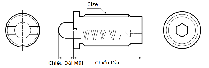 Bản vẽ kỹ thuật Vít Lò Xo Thép PJH3-3