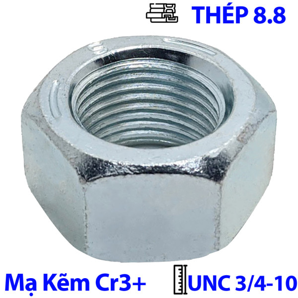Tán Thép Mạ Kẽm Trắng Cr3+ GR 5 UNC 3/4-10