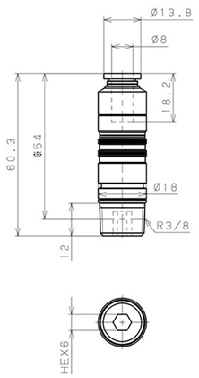 Bản vẽ kỹ thuật Bộ Đầu Nối Nhanh Ống Dẫn Điều Khiển Nhiệt Độ Khuôn Đúc Dạng Thẳng, Có Van Tự Ngắt Pisco ASC10-803