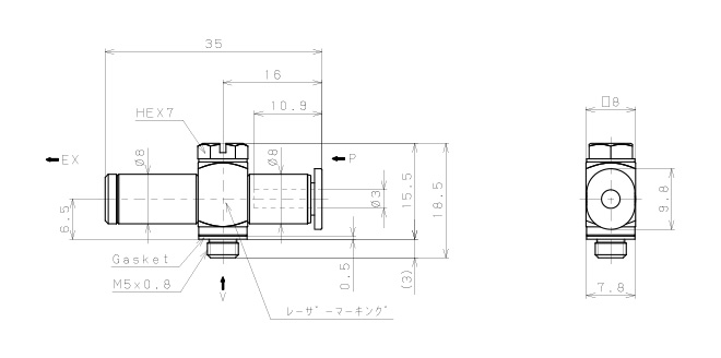 Bản vẽ kỹ thuật Bộ Tạo Chân Không Dòng VM - VC Pisco VCL04-M53