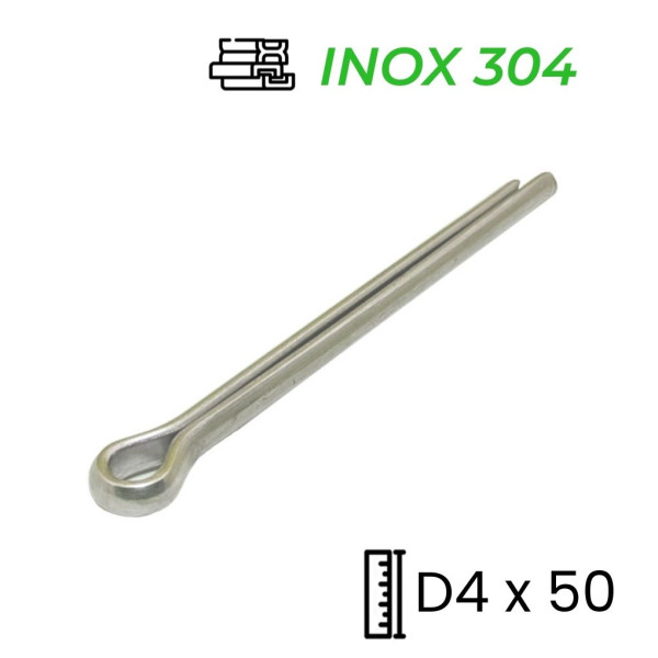 Chốt Chẻ Inox 304 (Chốt Bi) GB91 D4x50mm