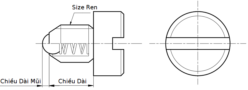 Bản vẽ kỹ thuật Vít Bi Nhún Thép BPS10