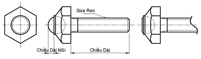 Bản vẽ kỹ thuật Clamping Screw - Ball Type BFSM8-40