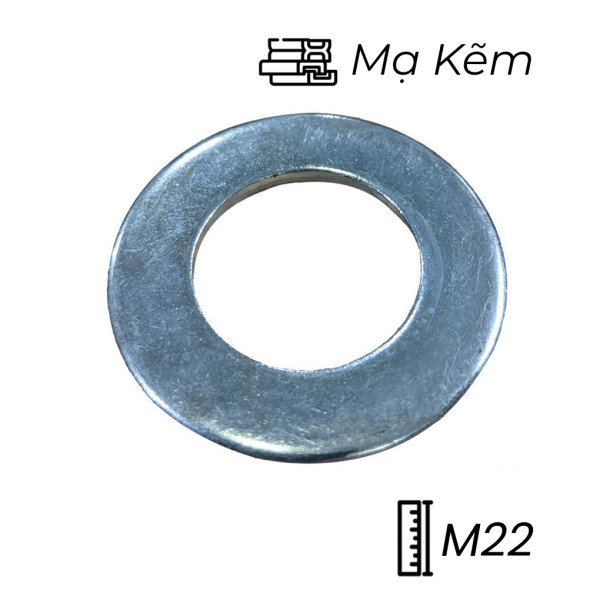 Lông Đền Phẳng Thép Mạ Kẽm DIN125 M22