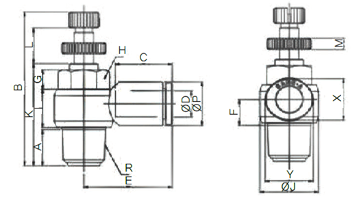 Bản vẽ kỹ thuật Van Tiết Lưu Ống SANG-A GNSE0401