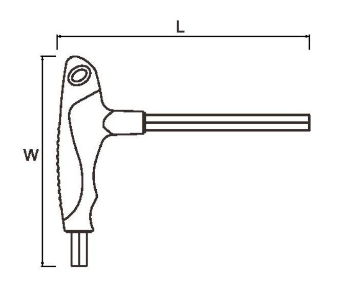 Bản vẽ kỹ thuật Lục Giác Chữ T Cán Hai Màu 10x255 mm Bosi BS428210