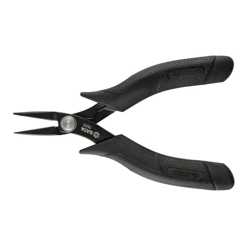 Kìm Mũi Nhọn Gắp Có Răng Chống Tĩnh Điện 6" SATA 75111