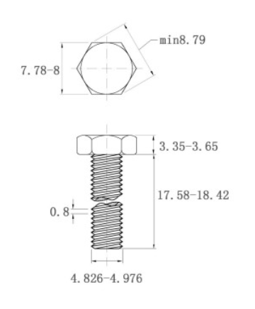 Bản vẽ kỹ thuật Bulong Inox 316 DIN933 M5x18