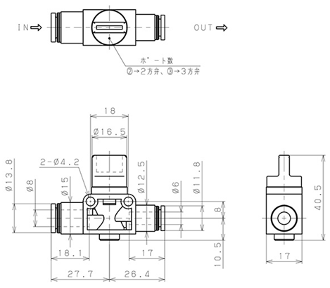 Bản vẽ kỹ thuật Van Tay Khí Nén Pisco HV8-6W