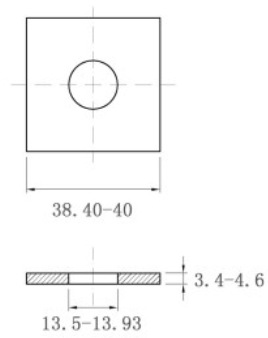 Bản vẽ kỹ thuật Lông Đền Vuông Inox 304 DIN436 M12