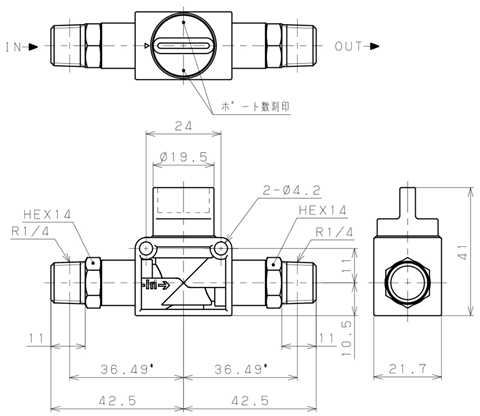Bản vẽ kỹ thuật Van Tay Khí Nén Pisco HV02-02-2W