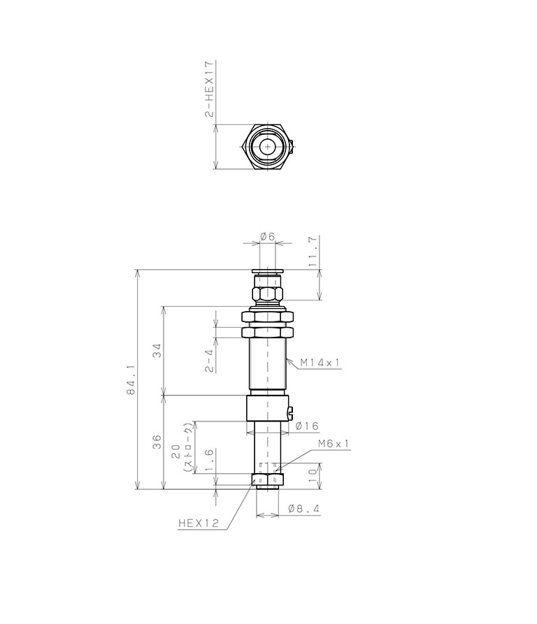 Bản vẽ kỹ thuật Bộ Nấm Hút Chân Không Và Giá Đỡ, Cao Su Nitrile (NBR), O.D 30 mm, Pisco VPC30-20AN-6J