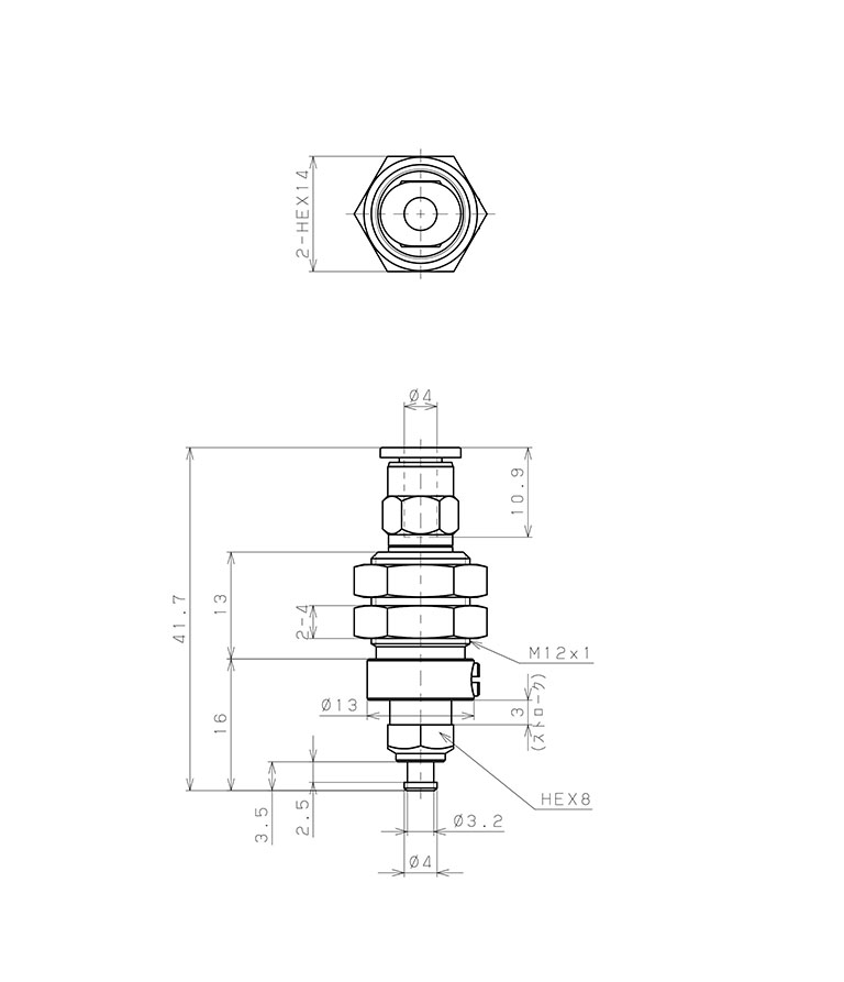 Bản vẽ kỹ thuật Bộ Nấm Hút Chân Không Và Giá Đỡ, Silicone, O.D 6 mm, Pisco VPC6-3RS-4J