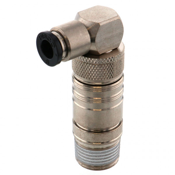 Bộ Đầu Ngạnh Nối Ống Dẫn Điều Khiển Nhiệt Độ Khuôn Đúc Dạng Cong 90°, Có Van Tự Ngắt Pisco ASL10-603