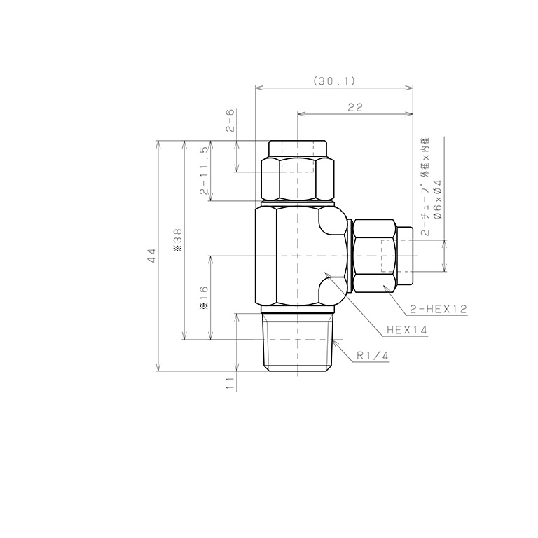 Bản vẽ kỹ thuật Đầu Ngạnh Nối Ống Có Đai Ốc Xiết Dạng Chữ T Ren Ngoài Pisco NSD0640-02