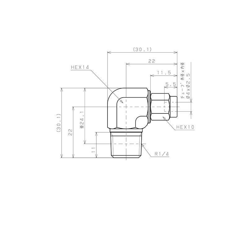 Bản vẽ kỹ thuật Đầu Ngạnh Nối Ống Có Đai Ốc Xiết Dạng Cong 90° Ren Ngoài Pisco NSL0425-02-TP