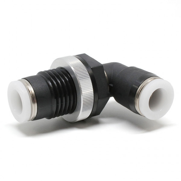 Đầu Nối Nhanh Khí Nén Cong 90° Ren Ngoài Lắp Kẹp Vách Pisco PML3/8-C