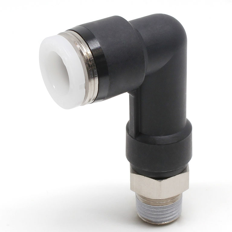 Đầu Nối Nhanh Khí Nén Dạng Cong 90° Ren Ngoài (Dài) Pisco PLL5/16-01