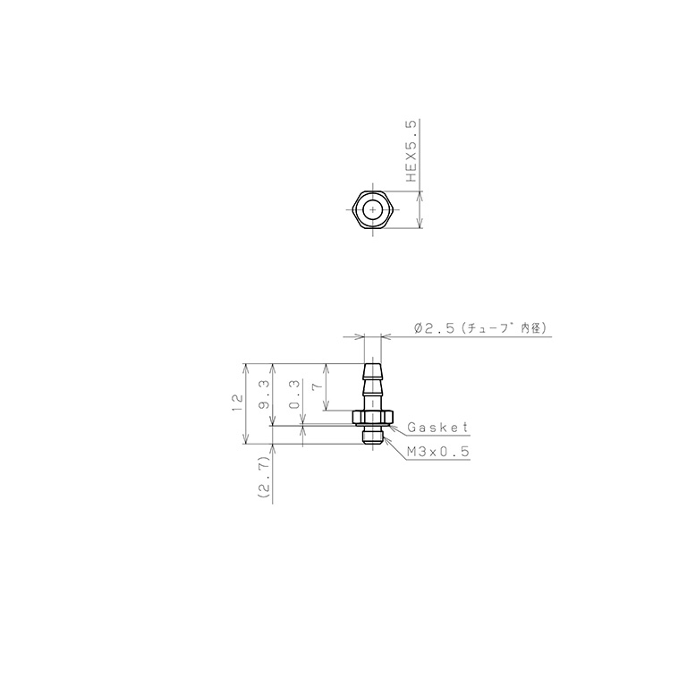 Bản vẽ kỹ thuật Đầu Ngạnh Nối Ống Dạng Thẳng Thân Lục Giác Ren Ngoài Pisco SLC-0425-M3-C