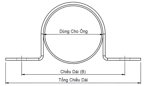 Bản vẽ kỹ thuật Cùm Omega Thép SS400 Mạ Kẽm (DN25) Ø34mm
