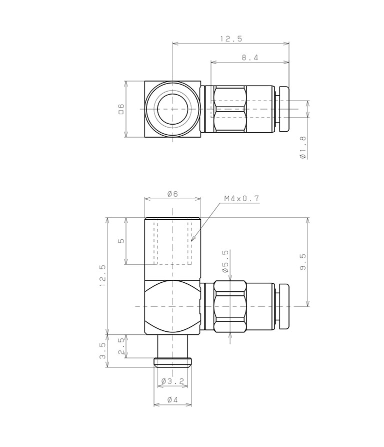Bản vẽ kỹ thuật Bộ Nấm Hút Chân Không Và Giá Đỡ, Nitrile,  O.D 20 mm, Pisco VPMB20PN-180J
