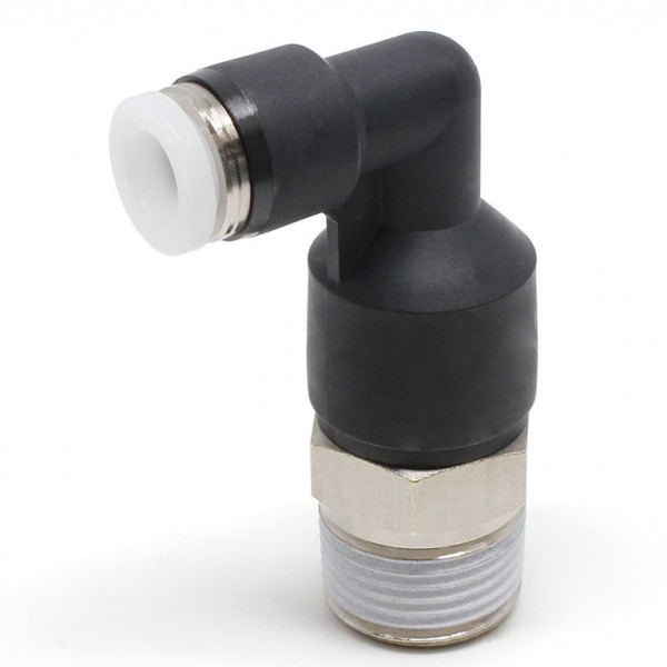 Đầu Nối Nhanh Khí Nén Dạng Cong 90° Ren Ngoài (Dài) Pisco PLL1/4-N3UW