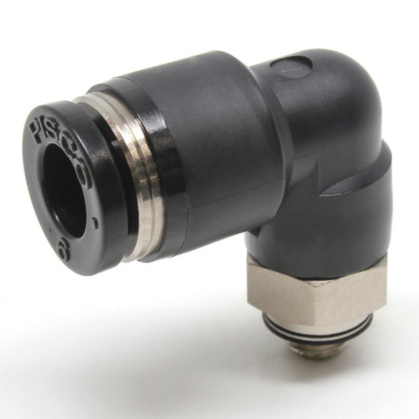 Đầu Nối Nhanh Khí Nén Dạng Cong 90° Ren Ngoài Pisco PL6-M5-UC