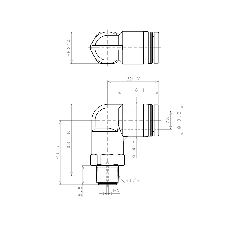 Bản vẽ kỹ thuật Van Lưu Lượng Cố Định Pisco JKL8-01B1.4