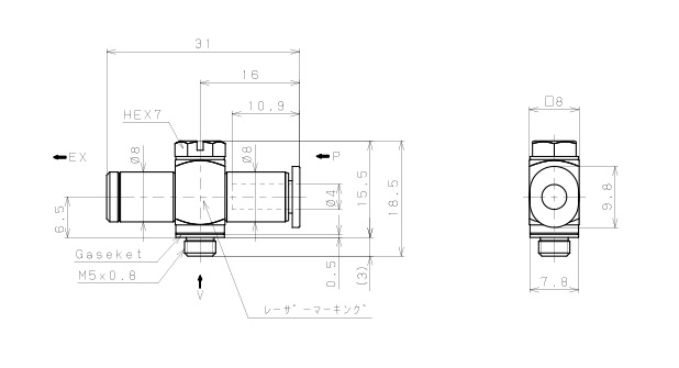 Bản vẽ kỹ thuật Bộ Tạo Chân Không Dòng VM - VC Pisco VCH03-M54