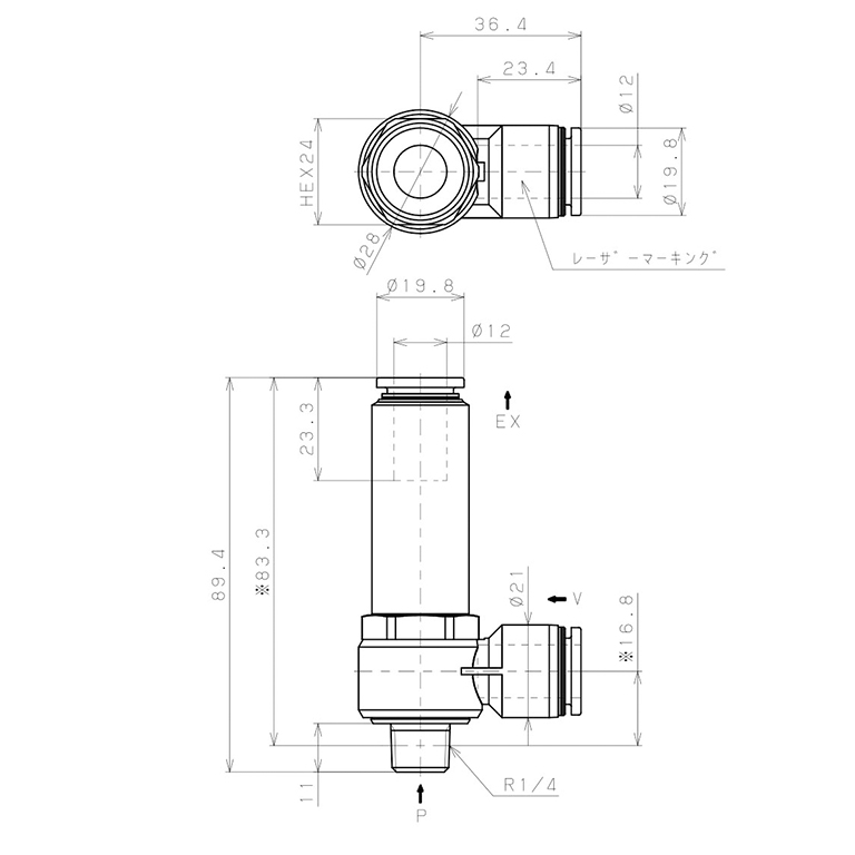 Bản vẽ kỹ thuật Bộ Tạo Chân Không Dòng VH - VS Pisco VHL20-1202J