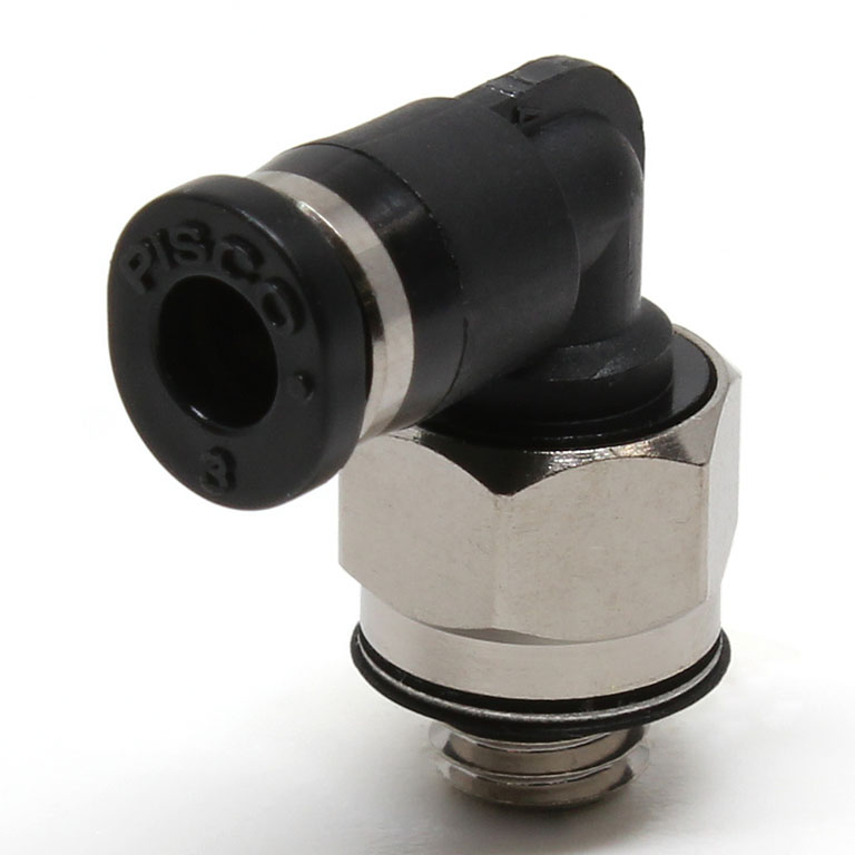 Đầu Nối Nhanh Khí Nén Dạng Cong 90° Ren Ngoài Pisco PL3-M5M-C