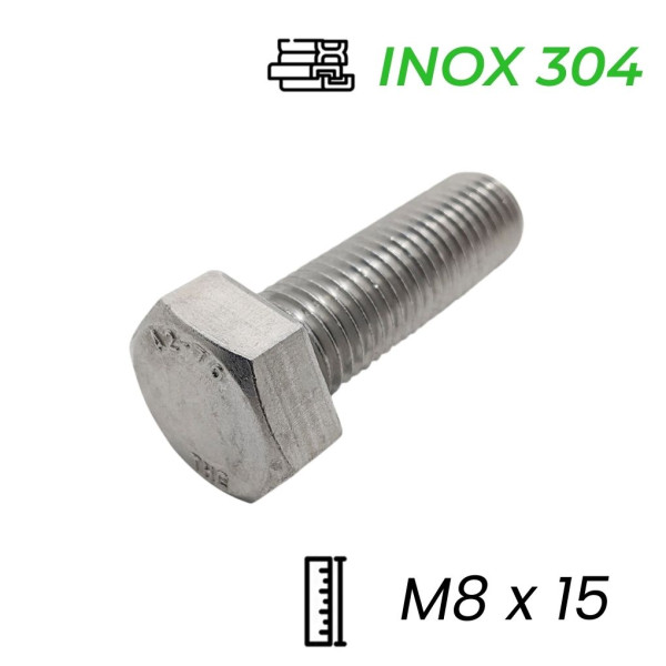Bulong Inox 304 DIN933 M8x15