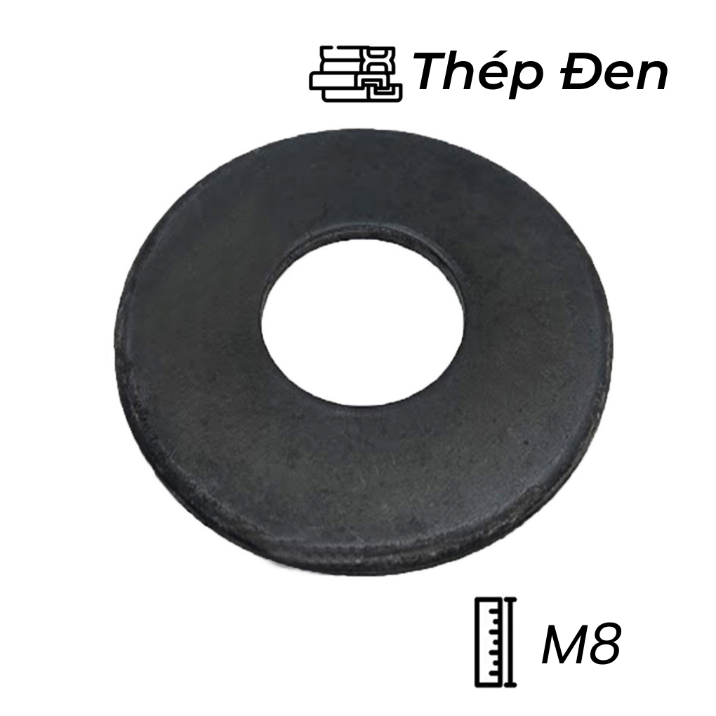 Lông Đền Phẳng Thép Đen DIN125 M8