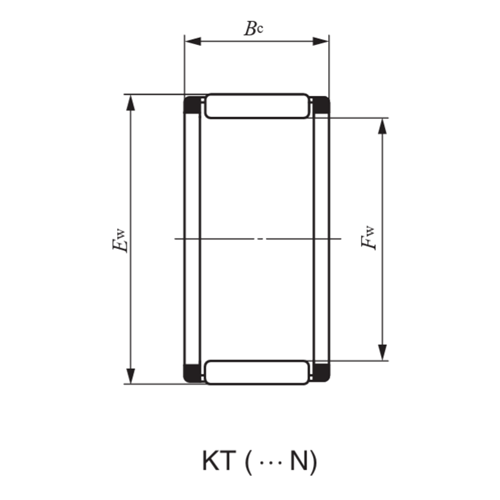 Bản vẽ kỹ thuật Vòng Bi Kim Kèm Lồng Giữ 7x10x10 mm IKO KT7X10X10B2
