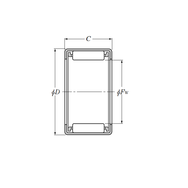 Bản vẽ kỹ thuật Vòng Bi Kim 25x32x30 mm NTN 7E-HKS25X32X30/8A