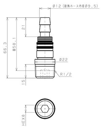 Bản vẽ kỹ thuật Bộ Đầu Ngạnh Nối Ống Dẫn Điều Khiển Nhiệt Độ Khuôn Đúc Dạng Thẳng Pisco AKC10-ID09B04