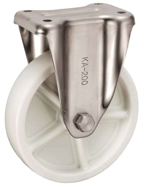 Bánh Xe Nylon Càng Inox Cố Định Không Phanh D200 UKAI PBDKA-200
